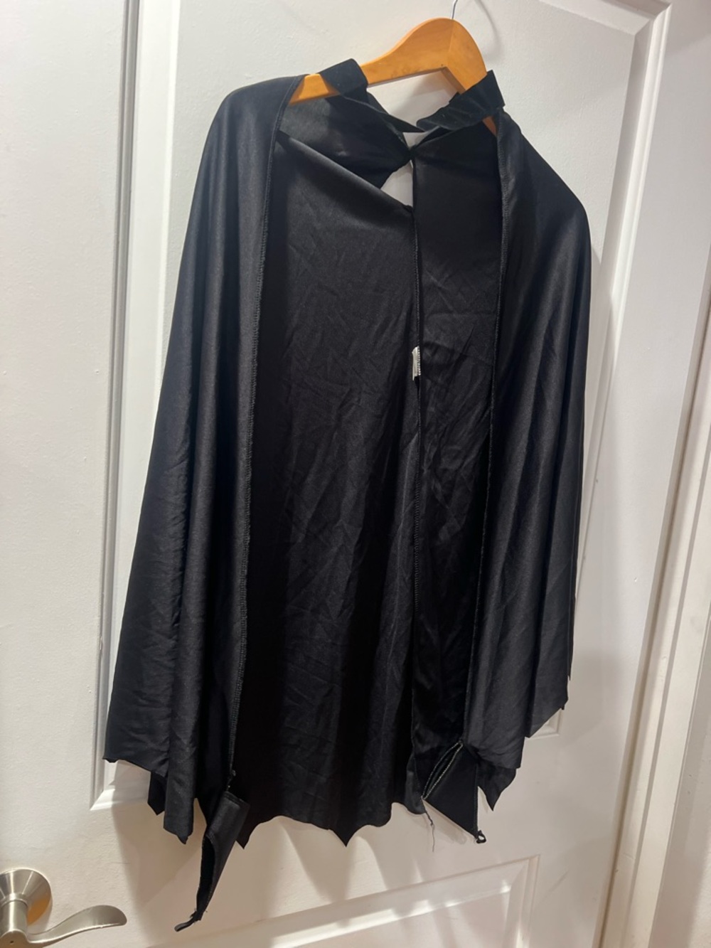 Black Hooded Zip-Up Cape costume piece